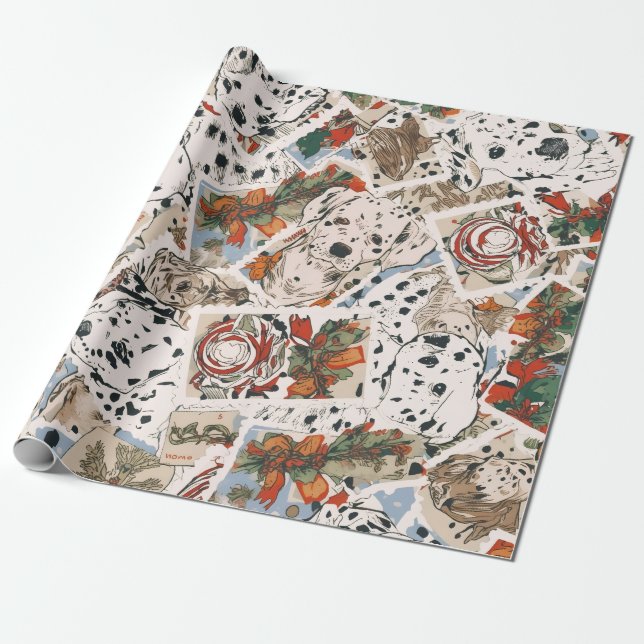 Dalmatian christmas wrapping paper (Unrolled)
