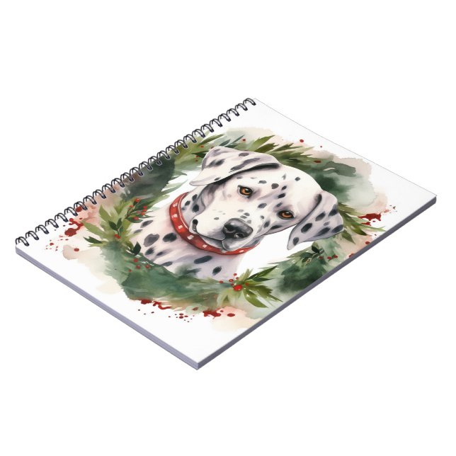 Dalmatian Christmas Wreath Festive Pup  Notebook (Left Side)