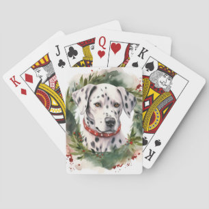 Dalmatian Christmas Wreath Festive Pup Playing Cards