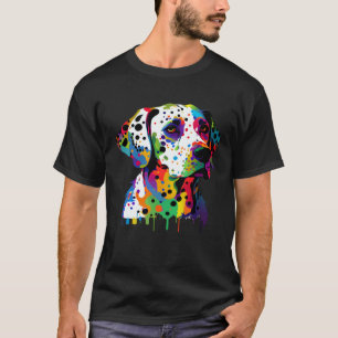 Dalmatian Colorful Pop Splash Tie Dye Rainbow T-Shirt
