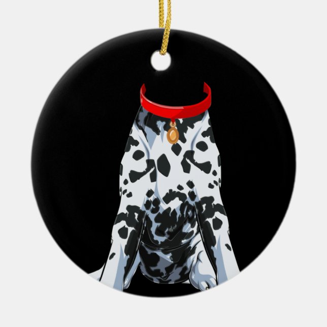 Dalmatian Costume for Halloween Dog Animal Cosplay Ceramic Ornament (Front)