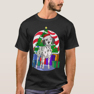 Dalmatian Cute Dog Santa Christmas Tree Decor Xmas T-Shirt