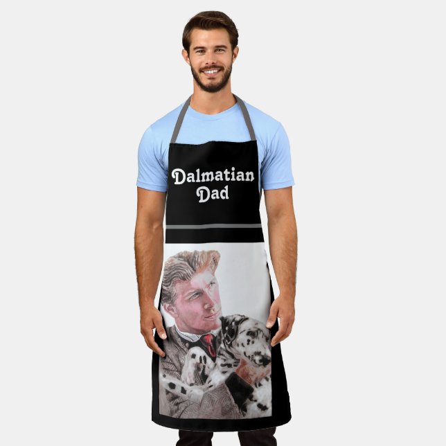 Dalmatian Dad Dog Gifts Dads Art Kitchen Apron (Worn)
