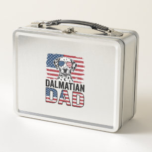 Dalmatian Dad Patriotic Vintage Dog Shirt Design_1 Metal Lunch Box