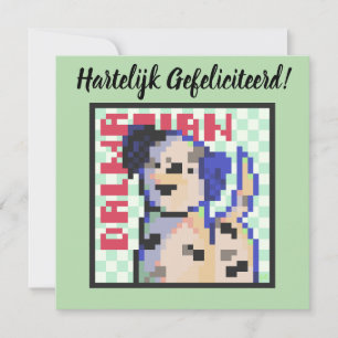 Dalmatian, Dalmatian, Pixel Art, Pixel art Holiday Card