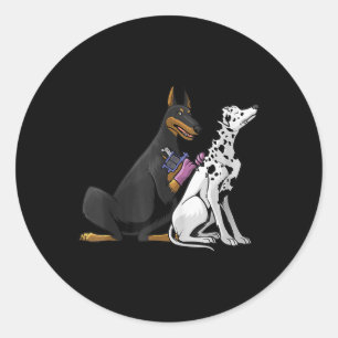 Dalmatian Doberman Dog Cool Tattoo Artist Gifts Ta Classic Round Sticker