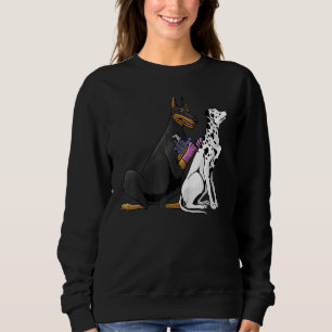 Dalmatian Doberman Dog Cool Tattoo Artist  Tattooi Sweatshirt