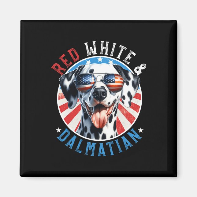 Dalmatian Dog 4th Of July Red White And Dal Lovers Magnet (Front)