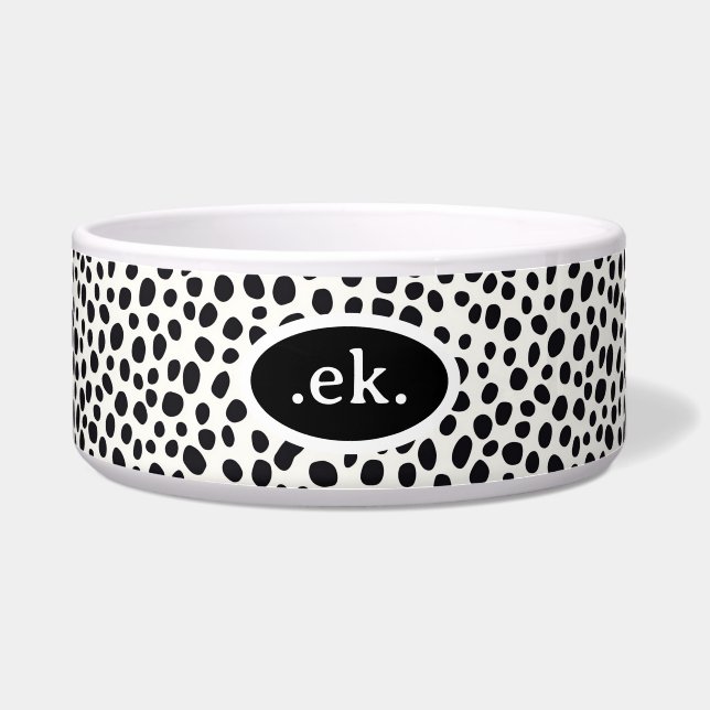  Dalmatian Dog Abstract Pattern Black Monogram (Front)