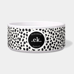  Dalmatian Dog Abstract Pattern Black Monogram