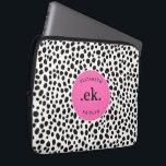 Dalmatian Dog Abstract Pattern Hot Pink Monogram Laptop Sleeve<br><div class="desc">Protect your laptop in style with the Dalmatian Dog Abstract Pattern Hot Pink Monogram Laptop Sleeve. Featuring a playful and modern Dalmatian design with bold black and white spots and a vibrant hot pink accent, this sleeve adds a pop of personality to your tech gear. Personalise it with a monogram...</div>