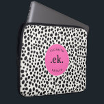 Dalmatian Dog Abstract Pattern Hot Pink Monogram Laptop Sleeve<br><div class="desc">Protect your laptop in style with the Dalmatian Dog Abstract Pattern Hot Pink Monogram Laptop Sleeve. Featuring a playful and modern Dalmatian design with bold black and white spots and a vibrant hot pink accent, this sleeve adds a pop of personality to your tech gear. Personalise it with a monogram...</div>
