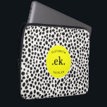 Dalmatian Dog Abstract Pattern Hot Pink Monogram Laptop Sleeve<br><div class="desc">Protect your laptop in style with the Dalmatian Dog Abstract Pattern Hot Pink Monogram Laptop Sleeve. Featuring a playful and modern Dalmatian design with bold black and white spots and a vibrant hot pink accent, this sleeve adds a pop of personality to your tech gear. Personalise it with a monogram...</div>