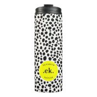 Dalmatian Dog Abstract Pattern Hot Pink Monogram