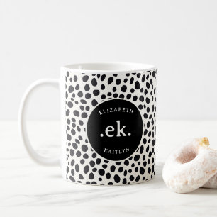  Dalmatian Dog Abstract Pattern Monogram Coffee Mug