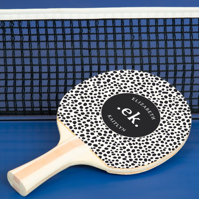  Dalmatian Dog Abstract Pattern Monogram Ping Pong Paddle (Insitu)