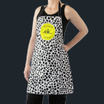 Dalmatian Dog Abstract Pattern Yellow Monogram Apron<br><div class="desc">Add a fun and vibrant touch to your kitchen with the Dalmatian Dog Abstract Pattern Neon Yellow Monogram Apron. Featuring a playful abstract Dalmatian design in bold black and white with a pop of hot pink, this apron is both stylish and functional. Personalise it with a monogram for a unique...</div>