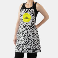 Dalmatian Dog Abstract Pattern Yellow Monogram