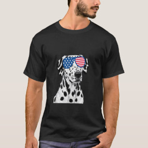 Dalmatian Dog American USA Flag Patriotic 4th of J T-Shirt