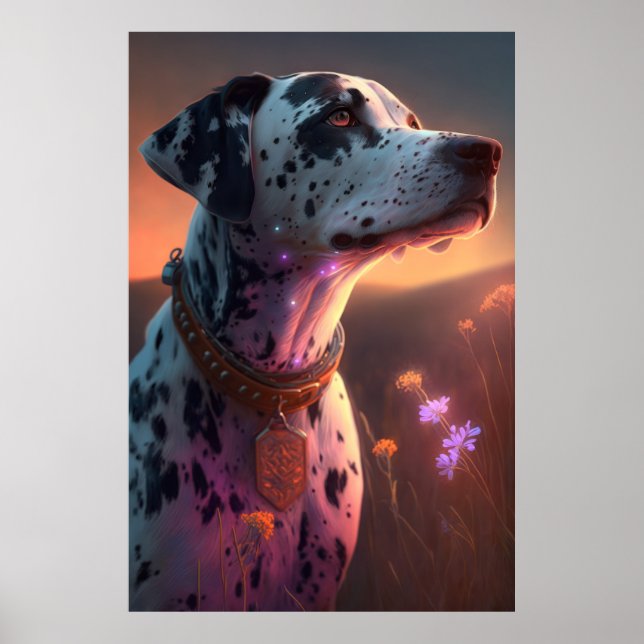 Dalmatian Dog Animal Portrait Painting Pet Love Poster (Front)
