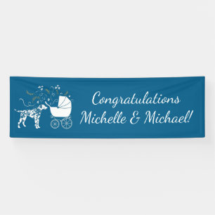 Dalmatian Dog Baby Shower Puppy Blue Boy Banner