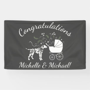 Dalmatian Dog Baby Shower Puppy Gray Banner