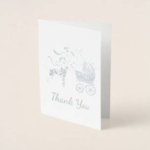 Dalmatian Dog Baby Shower Puppy Grey Foil Card