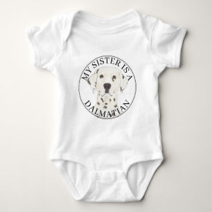 Dalmatian Dog Big Sister Baby Bodysuit