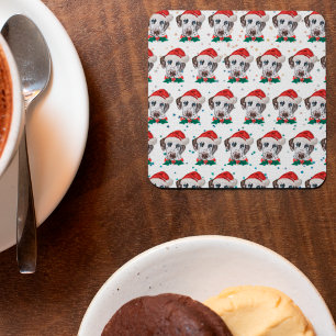 Dalmatian Dog Breed Christmas Square Paper Coaster
