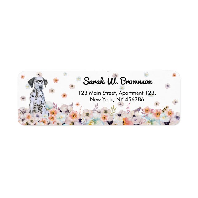 Dalmatian dog Breed Return Address Label (Front)