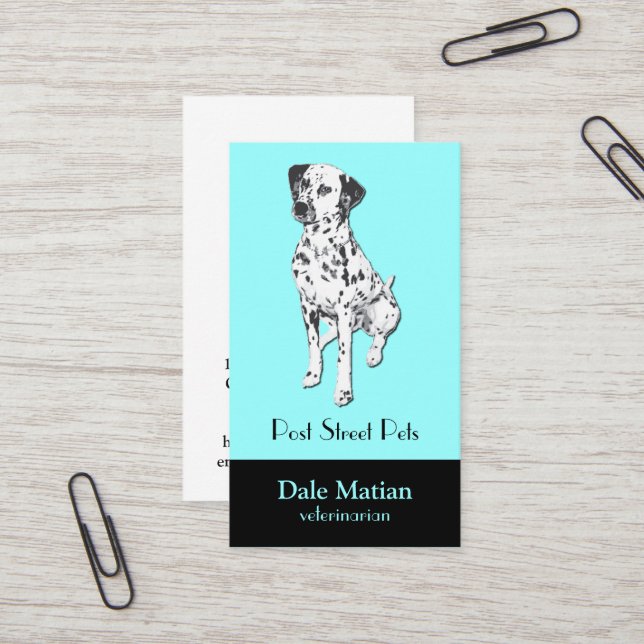 Dalmatian Dog Business Card (Front/Back In Situ)