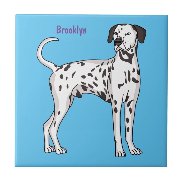 Dalmatian dog cartoon ceramic tile (Front)