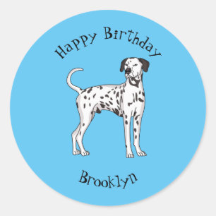 Dalmatian dog cartoon classic round sticker