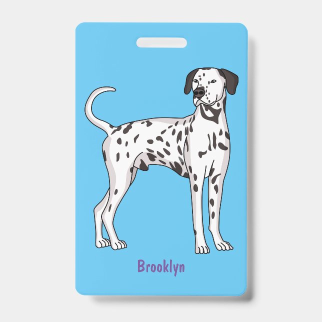 Dalmatian dog cartoon ID badge (Front)