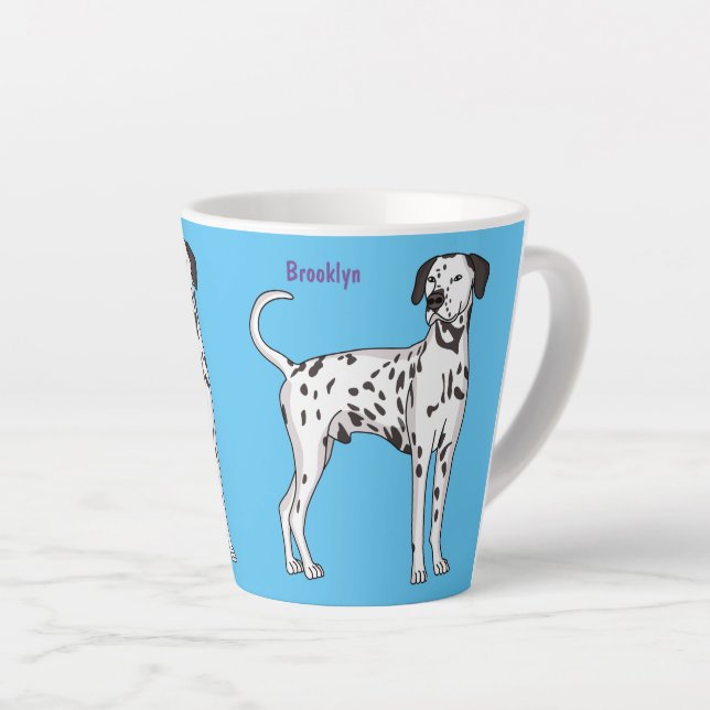 Dalmatian dog cartoon latte mug (Right Angle)