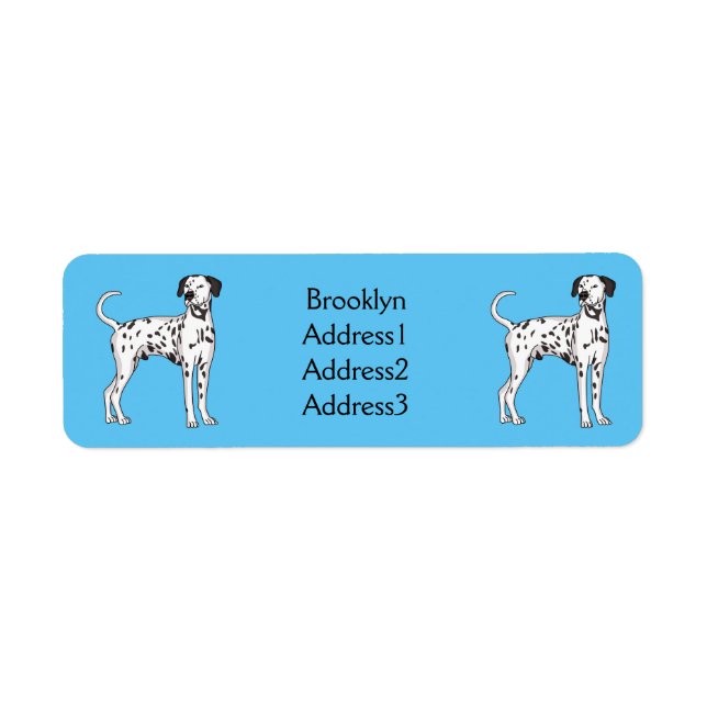 Dalmatian dog cartoon  return address label (Front)