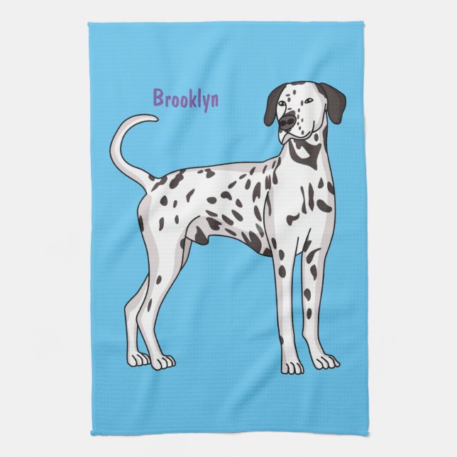 Dalmatian dog cartoon tea towel (Vertical)