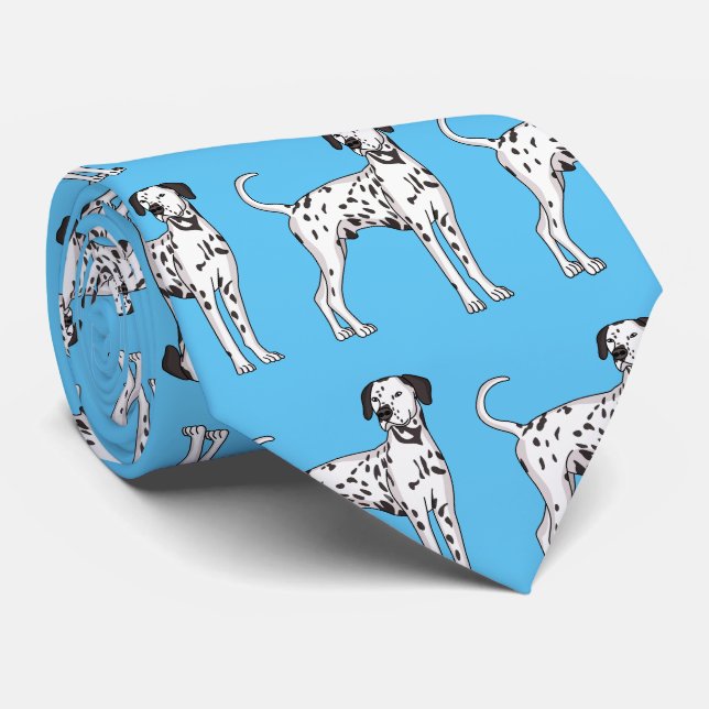 Dalmatian dog cartoon  tie (Rolled)