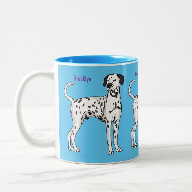 Dalmatian dog cartoon Two-Tone coffee mug (Left)