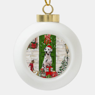 Dalmatian Dog Christmas   Ceramic Ball Christmas Ornament