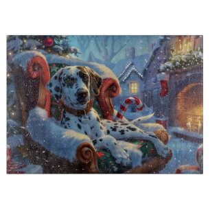 Dalmatian Dog Christmas Festive Cutting Board