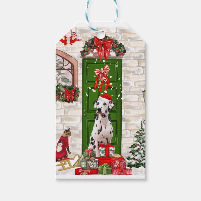 Dalmatian Dog Christmas   Gift Tags (Front)