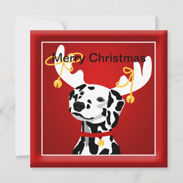 Dalmatian Dog Christmas Greeting Holiday Card (Front)