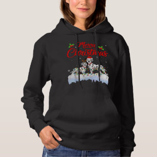 Dalmatian Dog Christmas Lights Funny Hat Santa Xma Hoodie