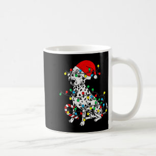 Dalmatian Dog Christmas Lights Santa Xmas Pet Dog  Coffee Mug