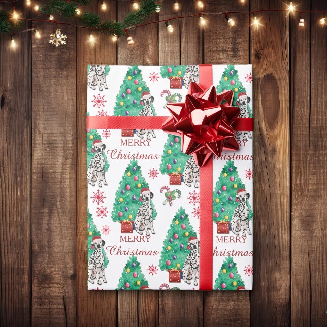 Dalmatian Dog Christmas Pattern Wrapping Paper (Creator Uploaded)