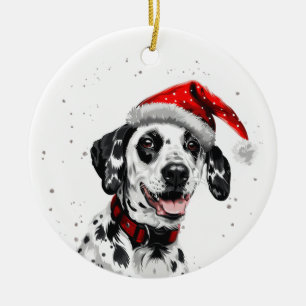 Dalmatian Dog Christmas Personalized Ceramic Ornament