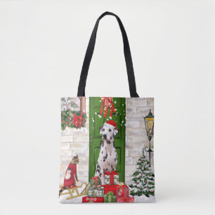 Dalmatian Dog Christmas Tote Bag