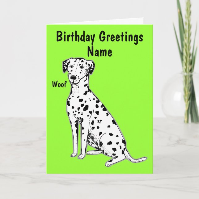 Dalmatian Dog Customizable Birthday Card (Front)