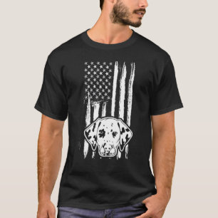 Dalmatian Dog Cute American Flag USA Puppy 1 T-Shirt